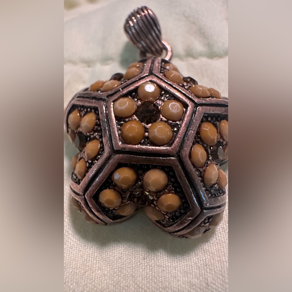 Chunky Honey-Tone Beaded Dome pendant